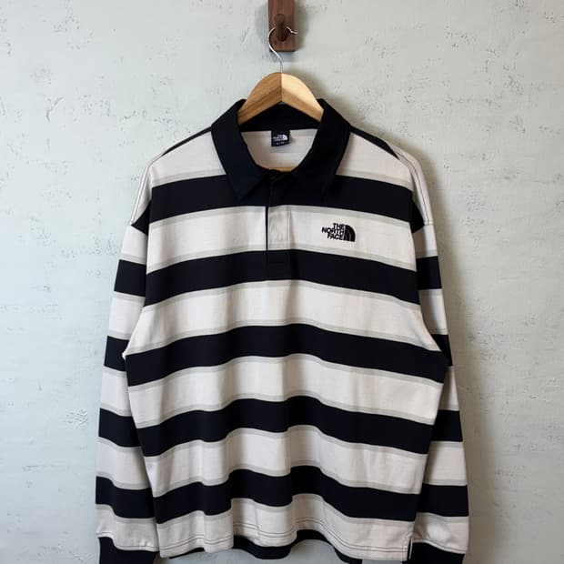 노스페이스 이지온 스트라이프 긴팔 폴로티