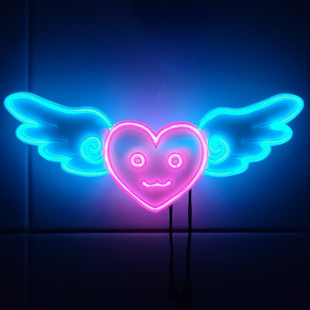 네온사인 하트 엔젤 led 램프 조명