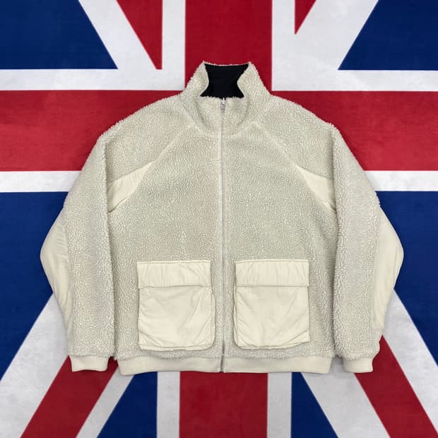 캘빈클라인 리버시블 플리스자켓 L 실측 XL 