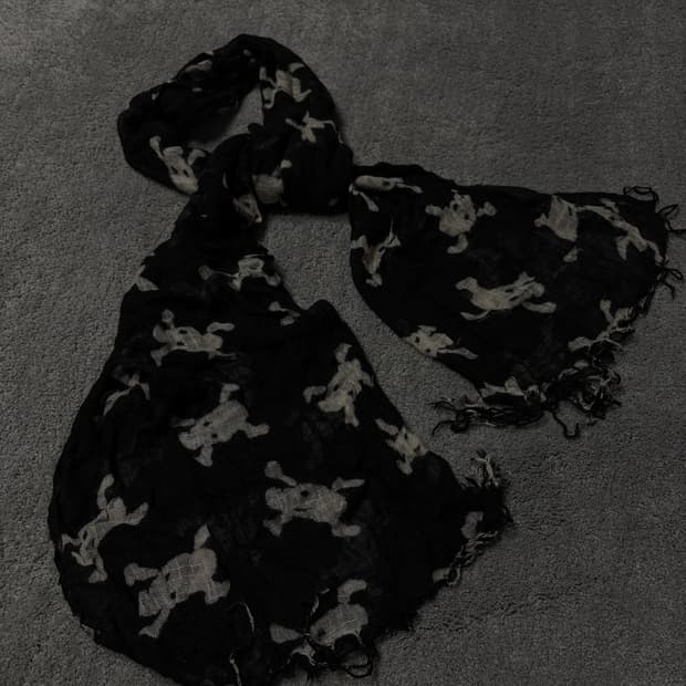 Vintage vkei punk mood skull scarf