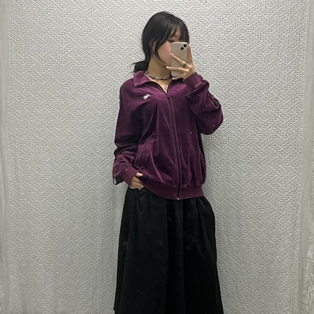 뉴발란스 오버핏 벨벳 벨루아 트랙탑 져지 집업 105 C06389