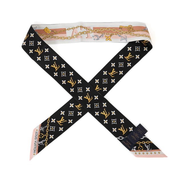 루이비통 모노그램 방도 블랙 키체인 실크 스카프 K참 반다나 M98010