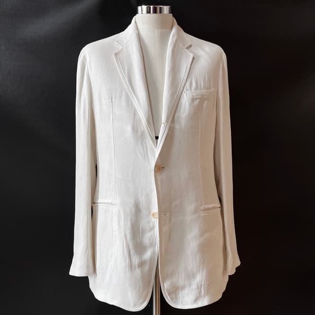 IT50R) 아르마니 꼴레지오니 린넨 언컨스트럭티드 썸머 테일러드 자켓 