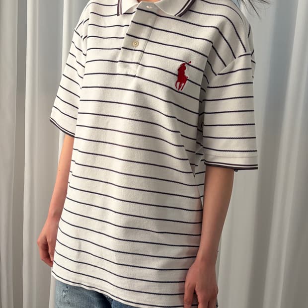 [L]폴로 랄프로렌 빅포니 스트라이프 반팔 카라 티셔츠