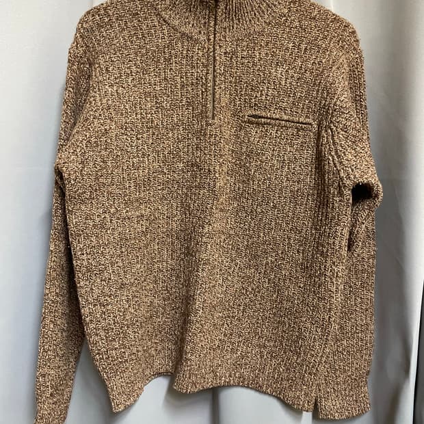 브라운 니트 짚업