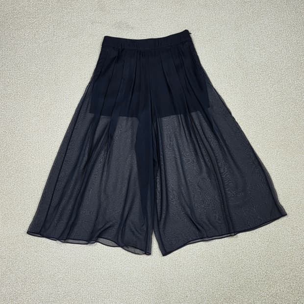 [오브제] 핀턱 시스루 레이어드 와이드 팬츠 | S00117