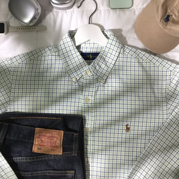 (MAN) 폴로랄프로렌 체크셔츠 XL