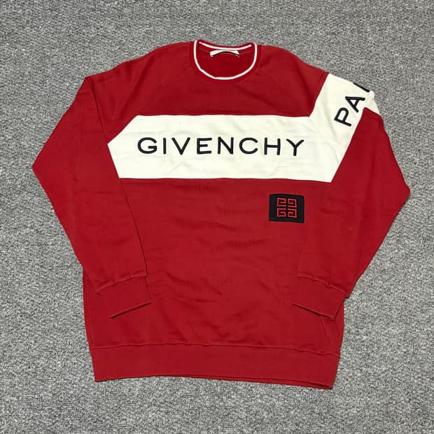 지방시 레드패널 로고 맨투맨