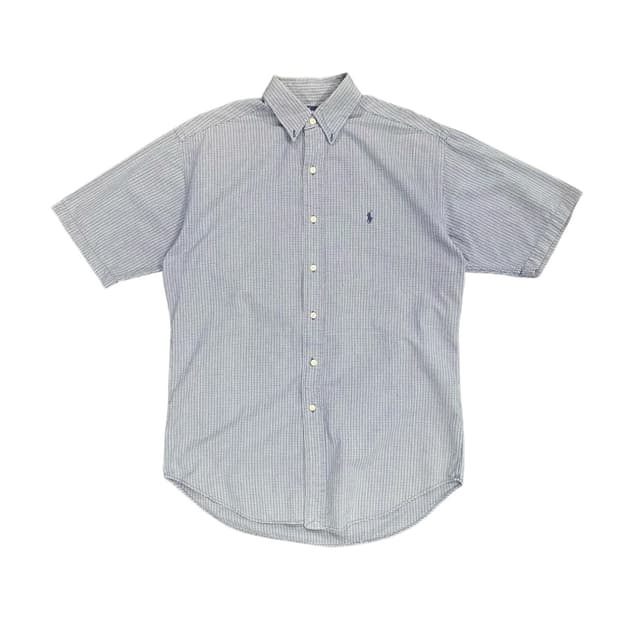 Polo Ralph Lauren 블루체크 오버 하프 셔츠