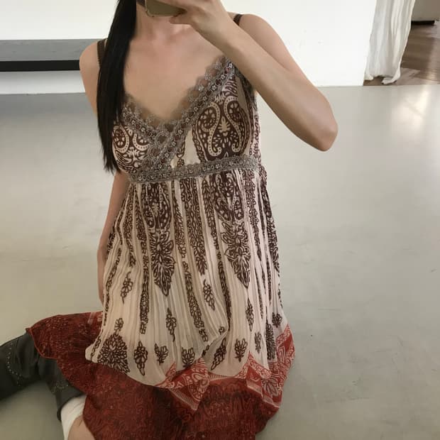 vintage pattern lace one-piece