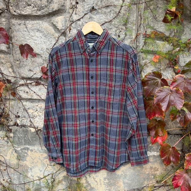 엘엘빈 빈티지 체크 플란넬 셔츠 s