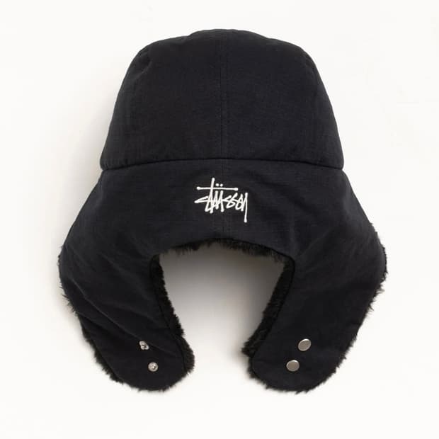 [L/XL] 스투시 립스탑 트래퍼 캡 블랙