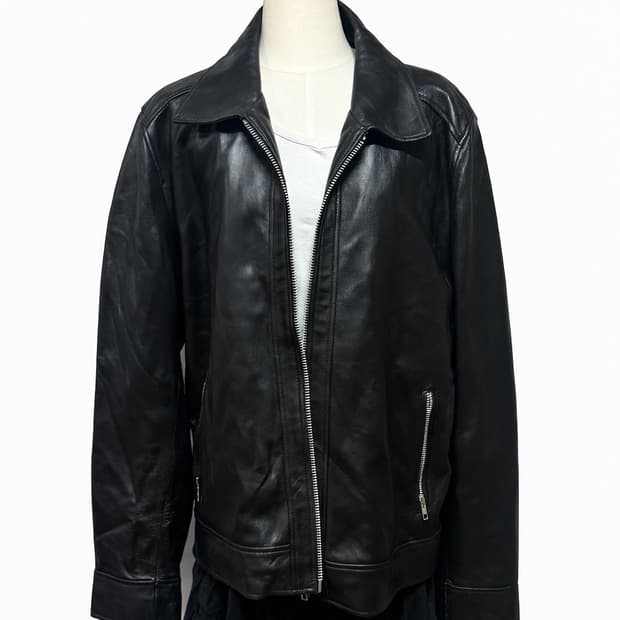 스페로네 lamb skin leather 램스킨 블랙 양가죽자켓 빈티지