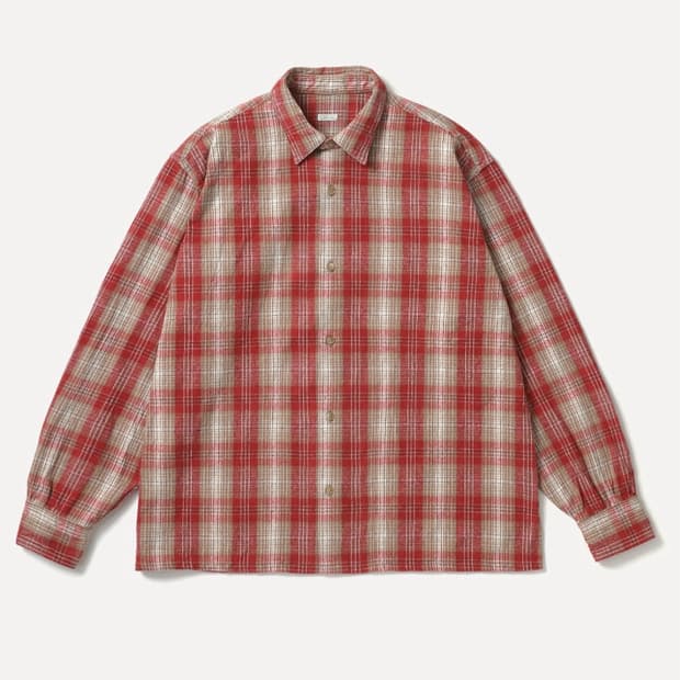 [4] A.presse 아프레쎄 빈티지 코튼 실크 넵 트윌 체크 셔츠