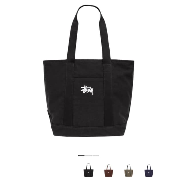스투시 캔버스 마켓 토트백 블랙
