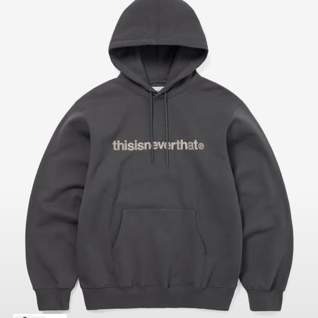 디스이즈네버댓 T-logo 후드티 다크그레이 M