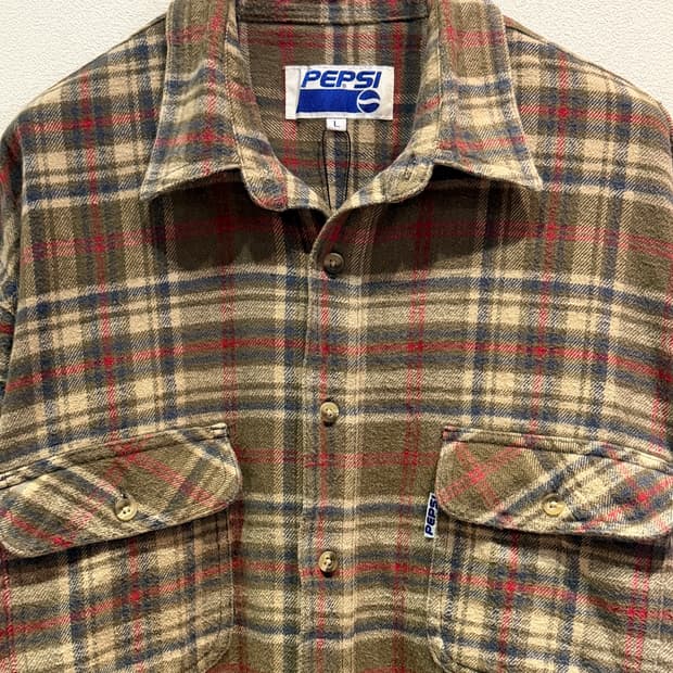 Pepsi Plaid Flannel Shirt