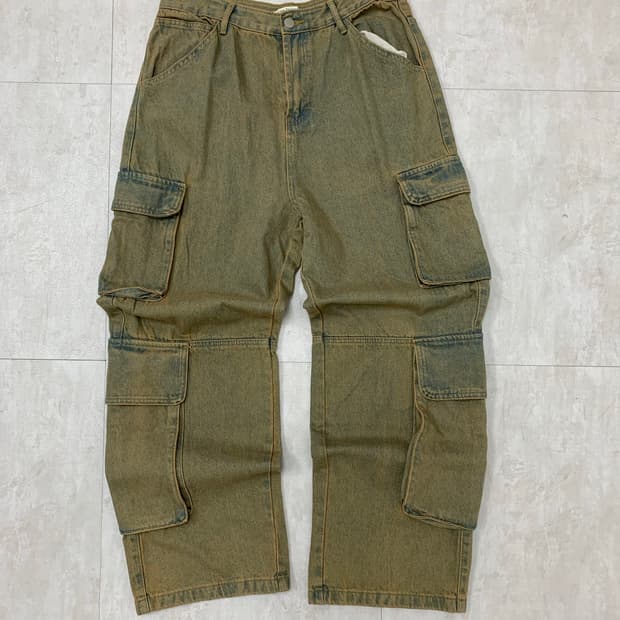 일본 빈티지 와이드 카고팬츠#760