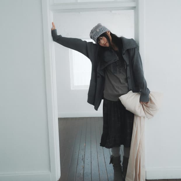 인앤양하모니 Double button cardigan, grey