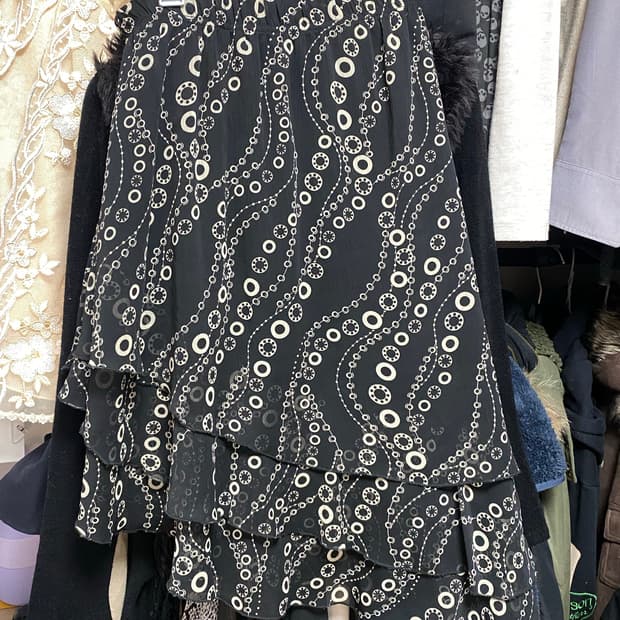 오리엔탈 페어리 비대칭 러플 스커트