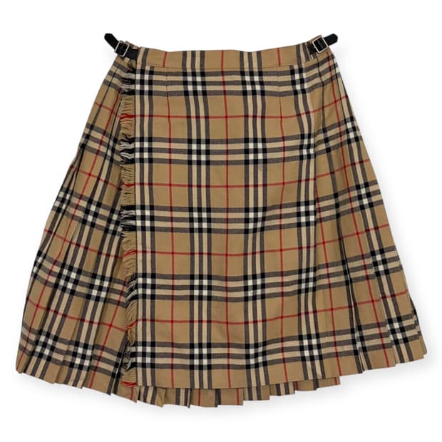 버버리 체크 랩 스커트 치마