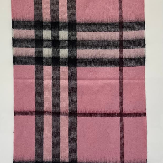 버버리 핑크 체크 캐시미어 머플러