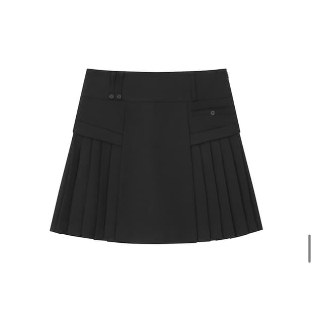 미세키서울 미디 스커트 Side pleats line midi skirt