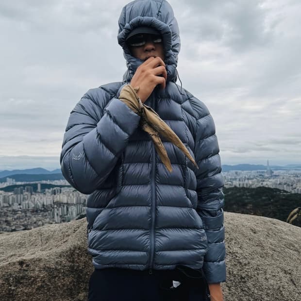 테톤브로스 패딩 블루 그레이 L