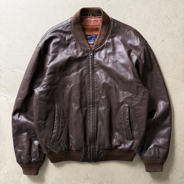 Rponty sheepskin leather Bomber jacket