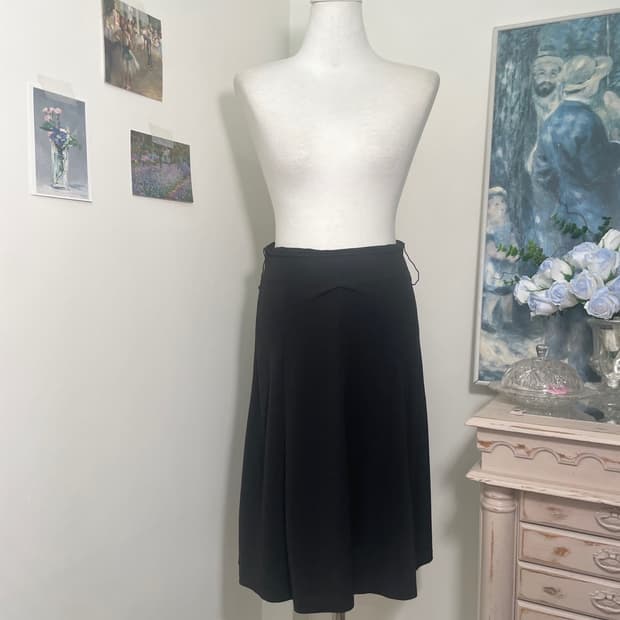 black soft cool flare skirt