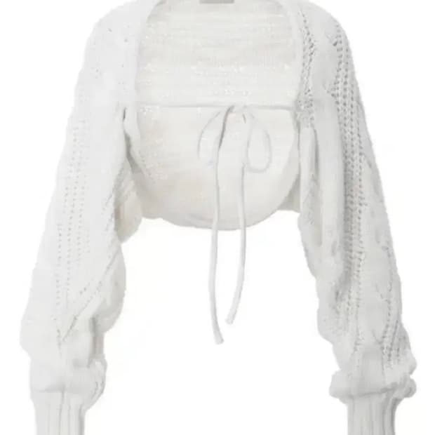 쓰리타임즈 23f/w 케이블 볼레로 화이트