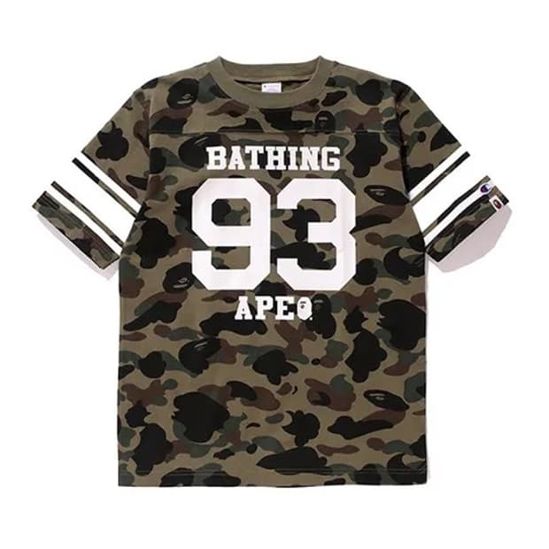 챔피온x베이프 카모패턴 반팔티셔츠M