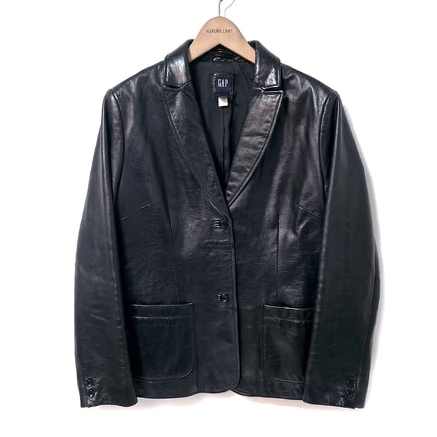 [W/L] 올드 갭 레더 블레이저 블랙 (90s)