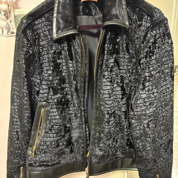 라피나토 크로커다일 벨벳 트러커 자켓 50사이즈