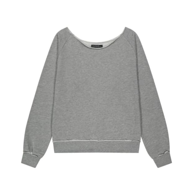 038 OFF-SHOULDER SWEATSHIRT MELANGE GREY