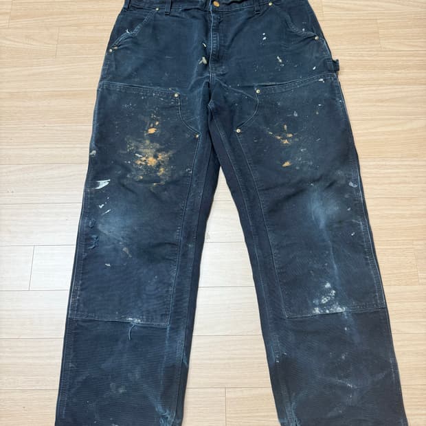 90s 빈티지 칼하트 더블니 블랙 팬츠