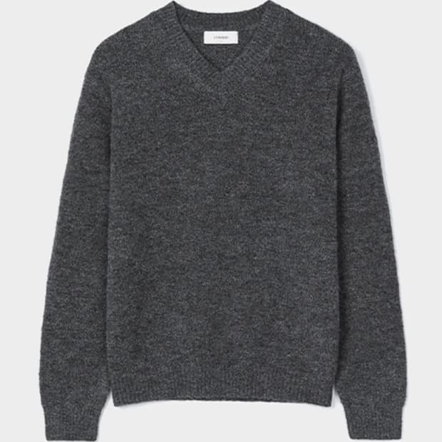 (3) 르마드 울 오버핏 V넥 니트 - 차콜