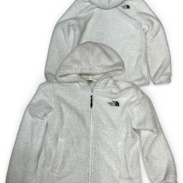 노스페이스 화이트 후리스 후드 집업 95