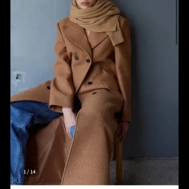오르 테일러드 더블 롱코트