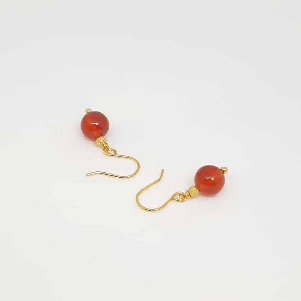 8mm 커넬리언 댕글 원석 귀걸이