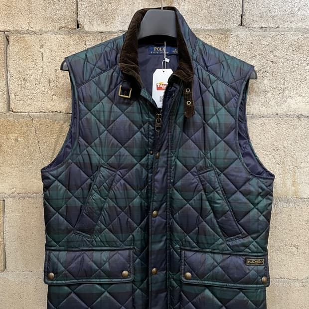 폴로 랄프로렌 블랙와치 타탄체크 퀼팅 베스트