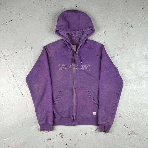 빈티지 칼하트 플리스 래글런 후드집업