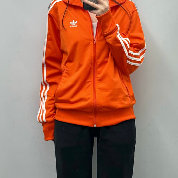 아디다스 신형 파이어버드 오렌지 트랙탑 져지 