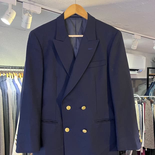 제이프레스 더블브레스티드 금장 트윌 자켓