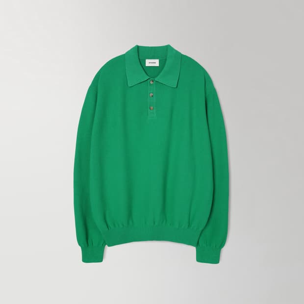 인더로우 코튼실크 니트 폴로 빈티지 그린 3사이즈
