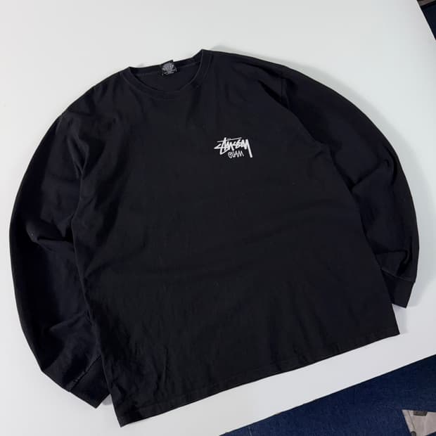Stussy 스투시 괌 스탁로고 블랙 롱슬리브 티셔츠