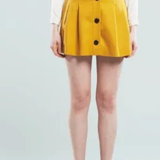 메종키츠네 모직 플레어 스커트 