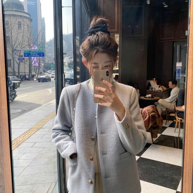 제니오 뉴 버니 부클 오버사이즈 자켓 아우터