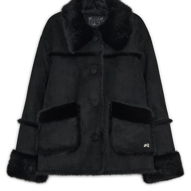 허그유어스킨 시어링 무스탕 자켓 블랙