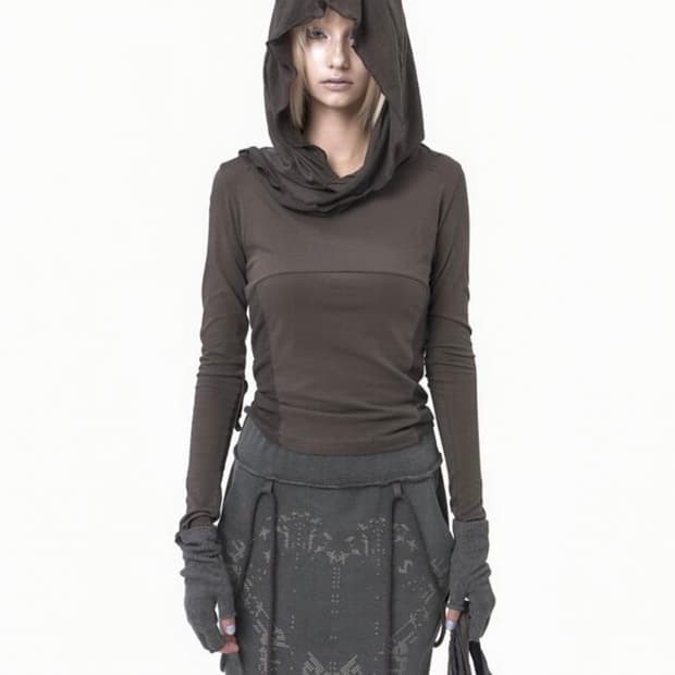 OJOS Muffler Hoodie Long Sleeve